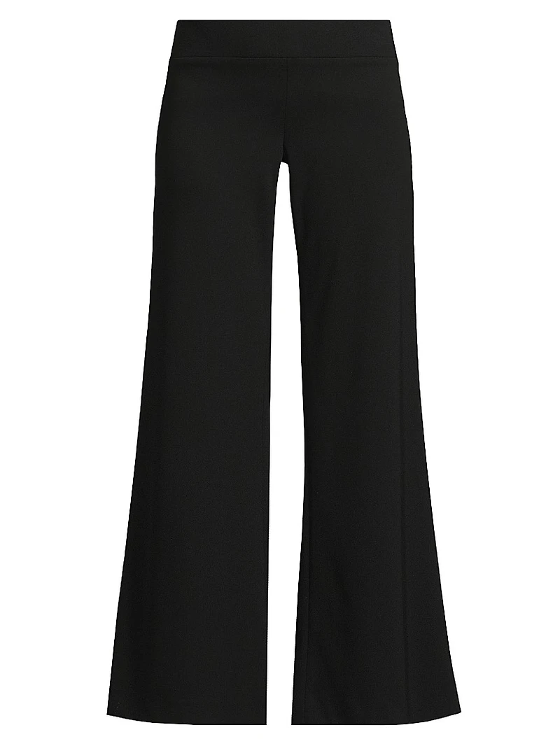 Stretch Deco Crepe Wide-Leg Pants