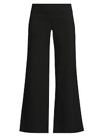 Stretch Deco Crepe Wide-Leg Pants