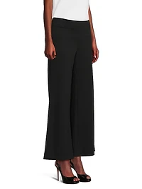 Stretch Deco Crepe Wide-Leg Pants