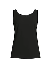 Stretch Deco Crepe Scoopneck Tank