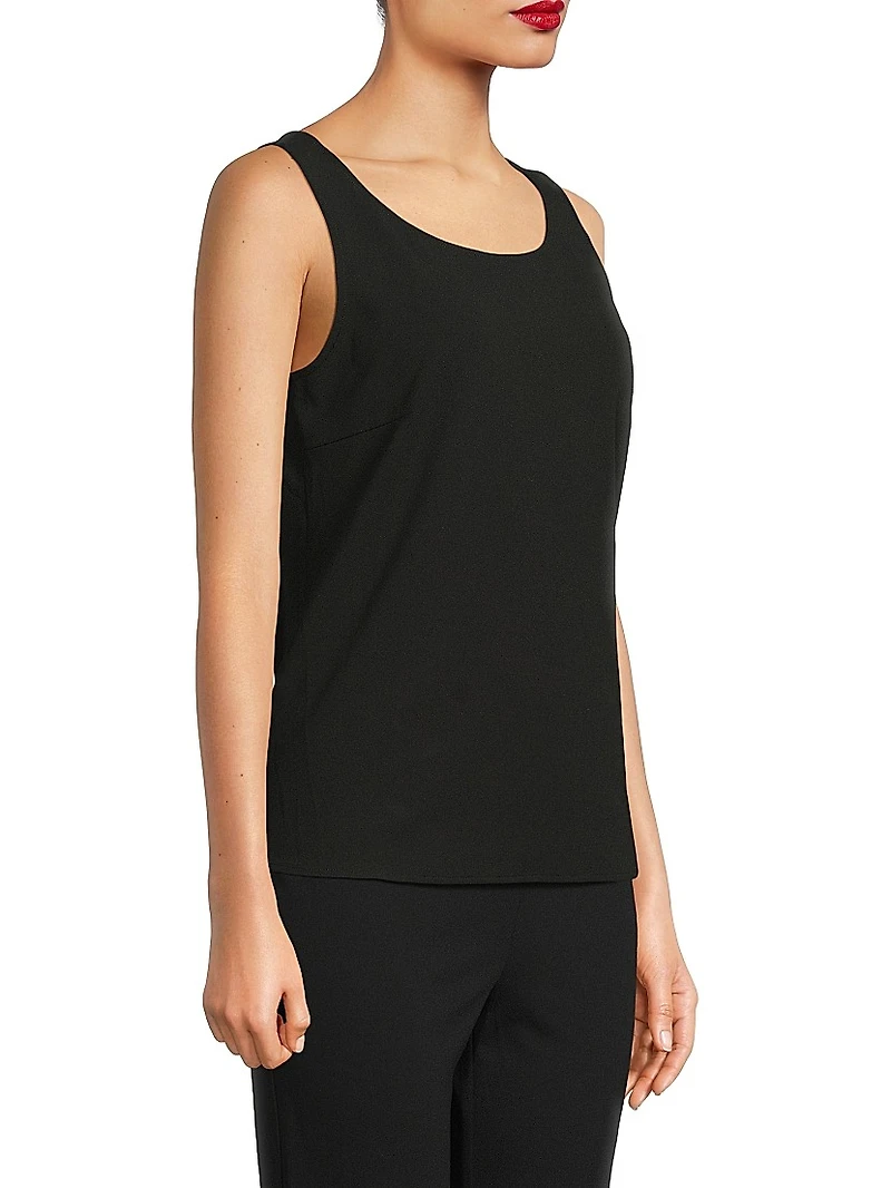 Stretch Deco Crepe Scoopneck Tank