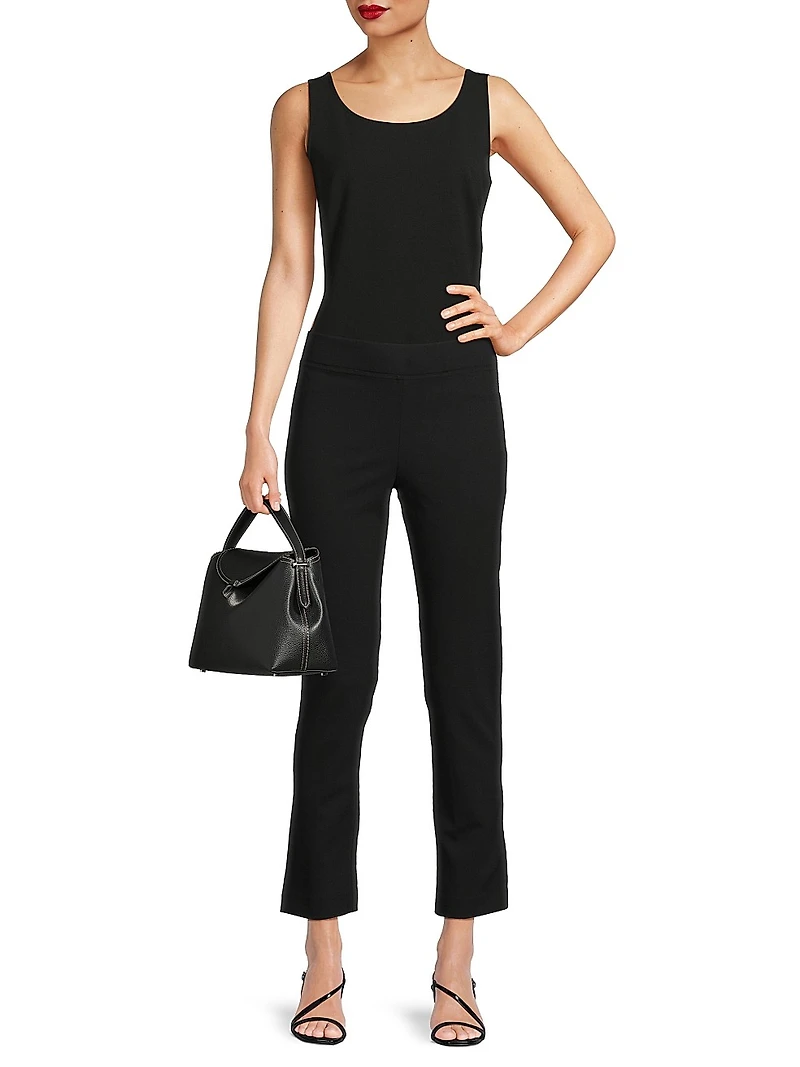 Stretch Deco Crepe Scoopneck Tank