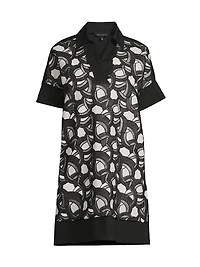 Mixed-Media Lace Shirtdress