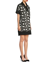 Mixed-Media Lace Shirtdress