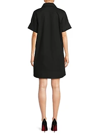 Mixed-Media Lace Shirtdress