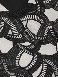 Mixed-Media Lace Shirtdress