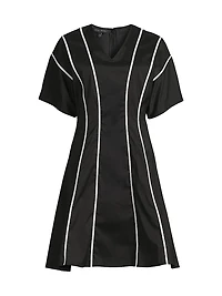 Contrast Trim Cotton Minidress
