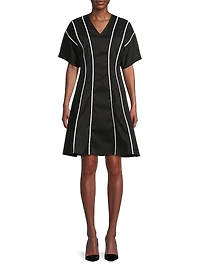 Contrast Trim Cotton Minidress