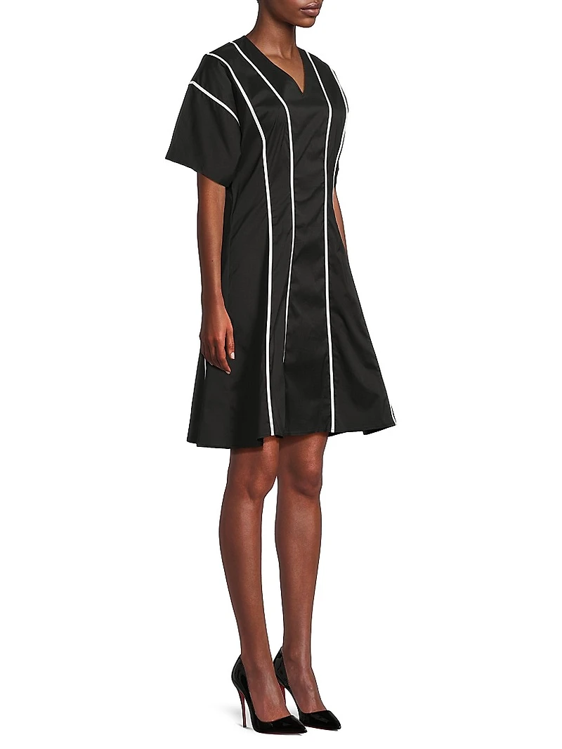 Contrast Trim Cotton Minidress