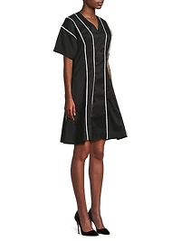 Contrast Trim Cotton Minidress