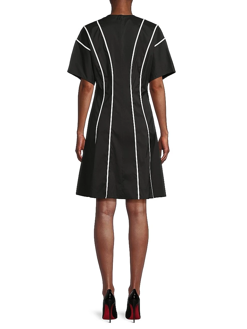 Contrast Trim Cotton Minidress