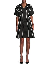 Contrast Trim Cotton Minidress