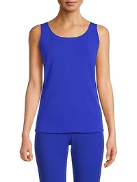 Tanya Foster x Ming Wang Stretch Deco Crepe Scoopneck Tank Top