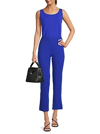 Tanya Foster x Ming Wang Stretch Deco Crepe Scoopneck Tank Top