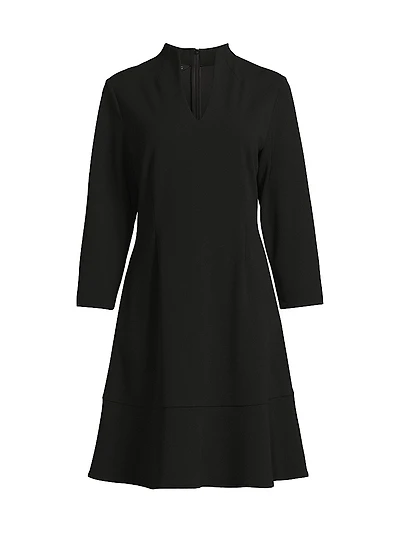 Stretch Deco Crepe Knee-Length Dress