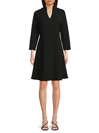 Stretch Deco Crepe Knee-Length Dress