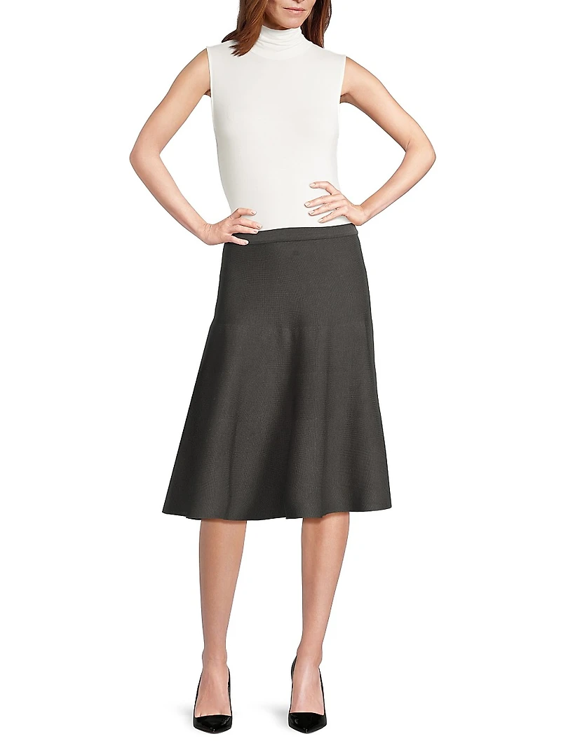 Flare Knit Midi-Skirt