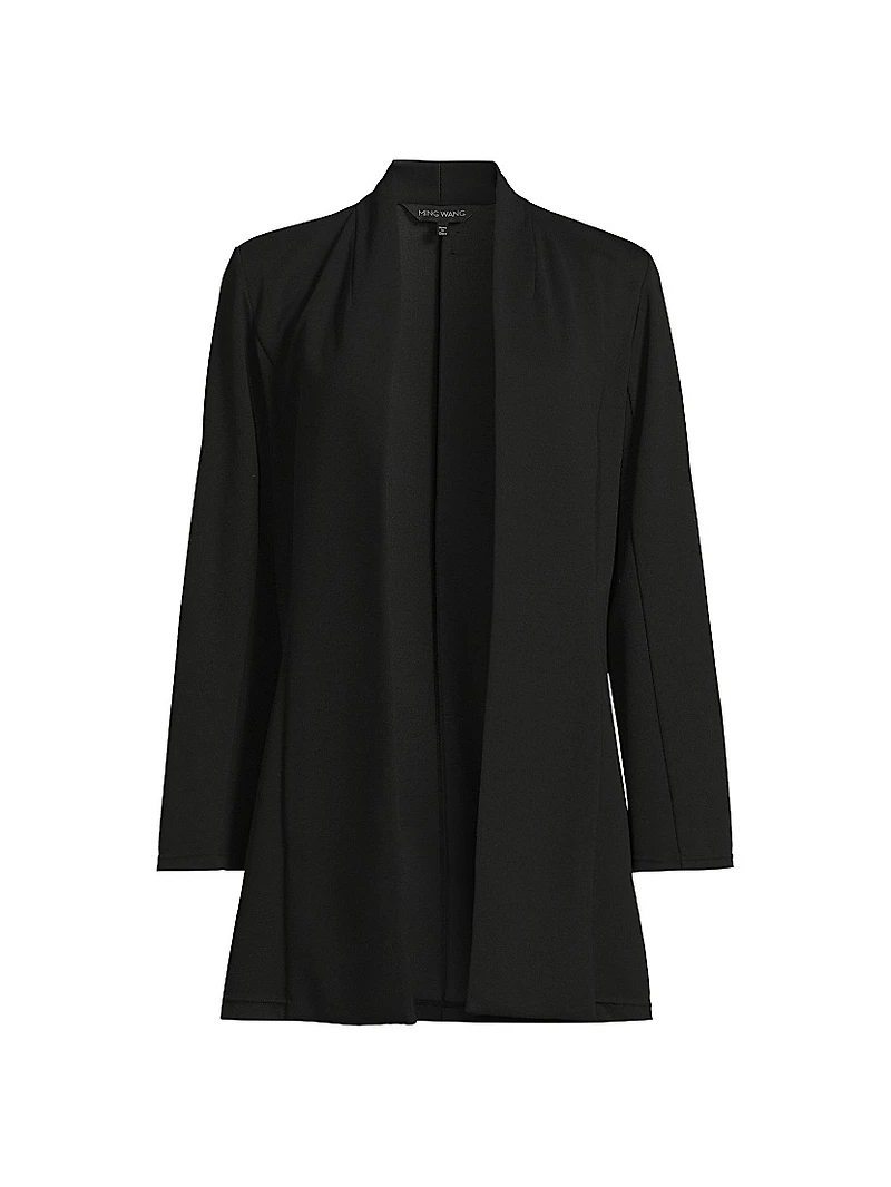 Open-Front Deco Crepe Jacket
