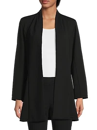 Open-Front Deco Crepe Jacket