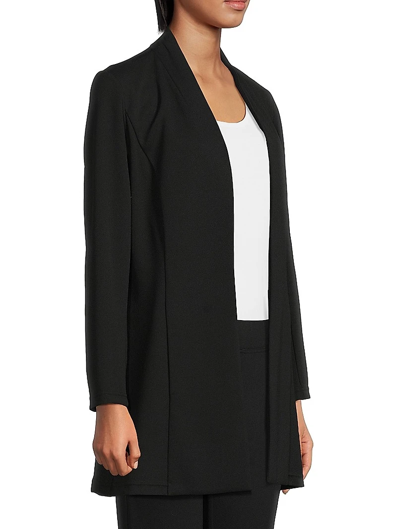 Open-Front Deco Crepe Jacket