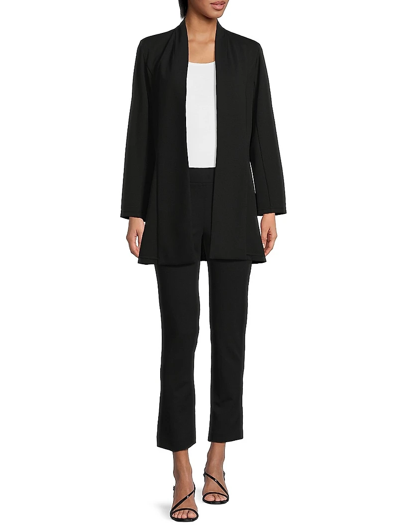 Open-Front Deco Crepe Jacket
