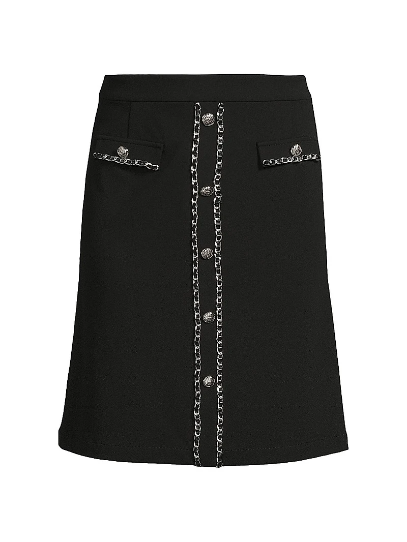 Chain A-Line Stretch Skirt