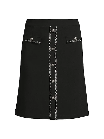 Chain A-Line Stretch Skirt