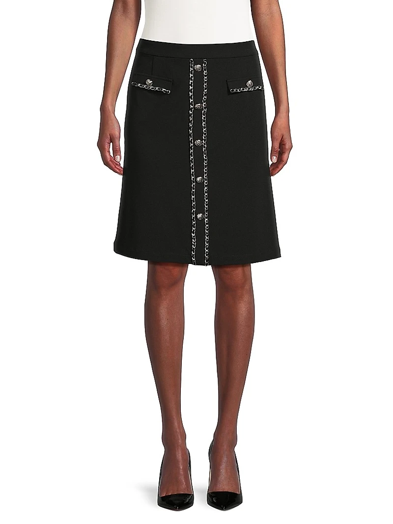 Chain A-Line Stretch Skirt