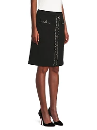 Chain A-Line Stretch Skirt