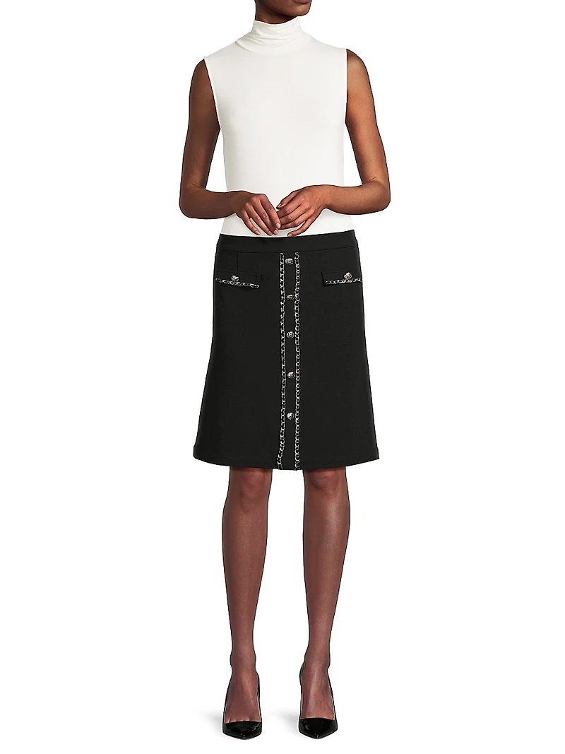 Chain A-Line Stretch Skirt