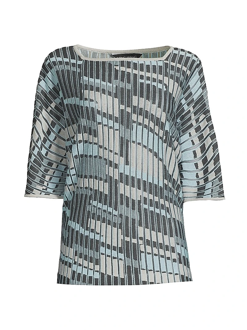 Jacquard Knit Tunic Top