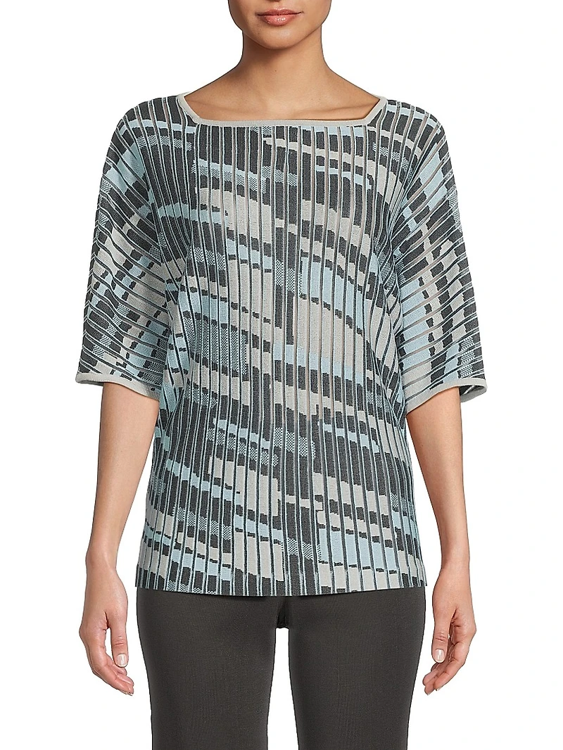 Jacquard Knit Tunic Top