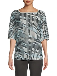 Jacquard Knit Tunic Top