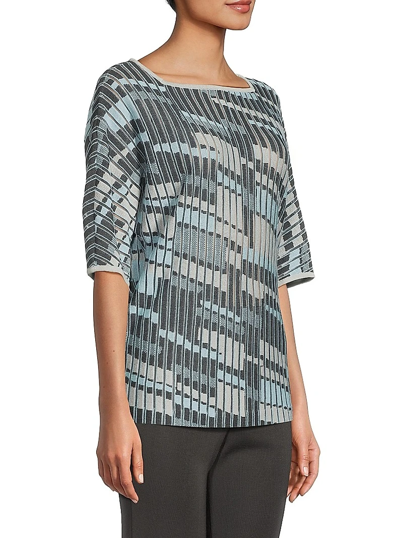 Jacquard Knit Tunic Top