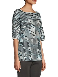 Jacquard Knit Tunic Top