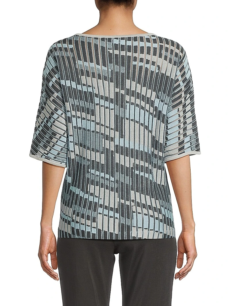 Jacquard Knit Tunic Top