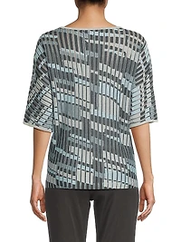 Jacquard Knit Tunic Top