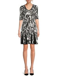 Fit-N-Flare Jacquard Knit Dress