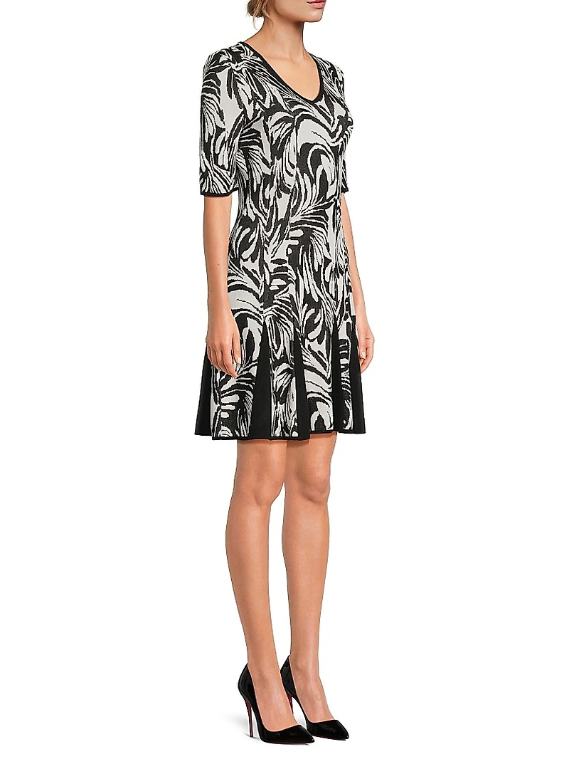 Fit-N-Flare Jacquard Knit Dress
