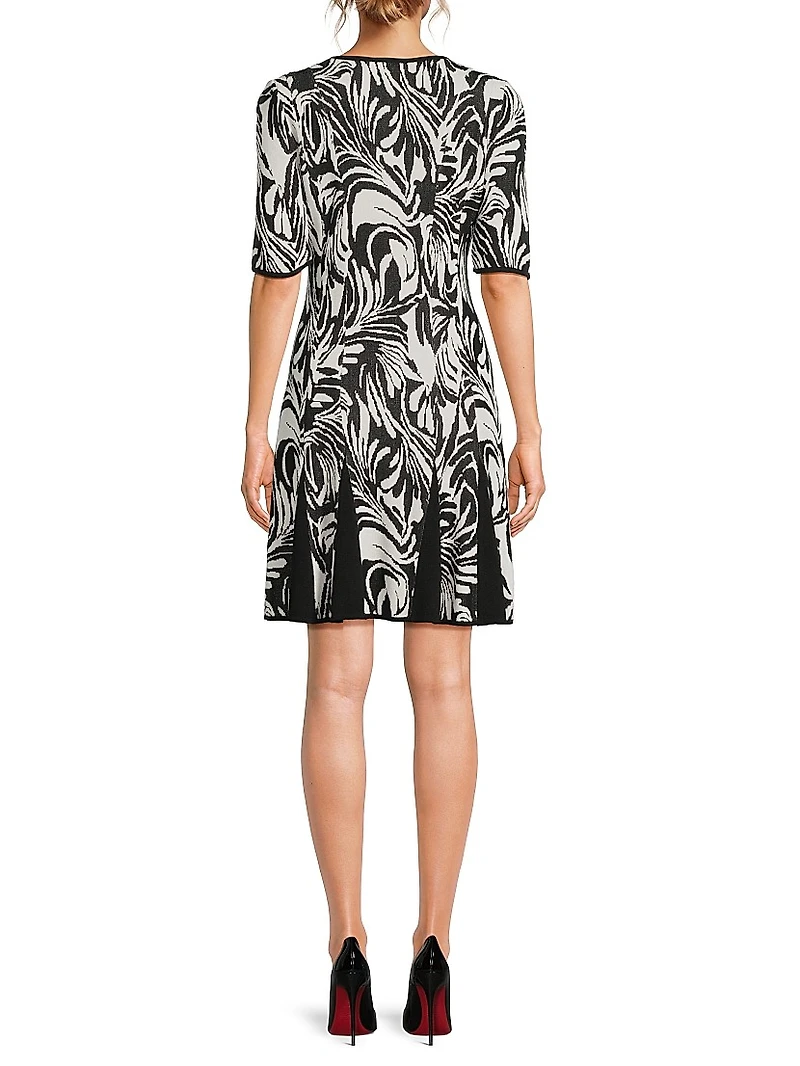 Fit-N-Flare Jacquard Knit Dress