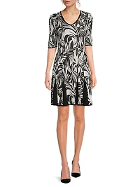 Fit-N-Flare Jacquard Knit Dress