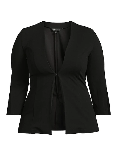 Plus Stretch-Crêpe Single-Breasted Jacket