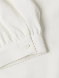 Ruffle Neck Crépe Blouse