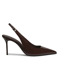 Paola 90MM Patent Leather Slingback Pumps