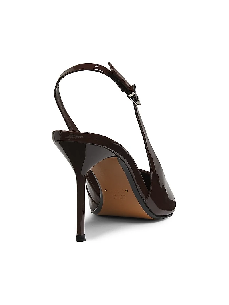 Paola 90MM Patent Leather Slingback Pumps