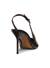 Paola 90MM Patent Leather Slingback Pumps