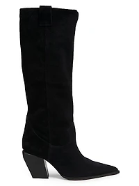 85MM Point-Toe Suede Boots