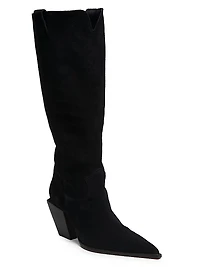 85MM Point-Toe Suede Boots