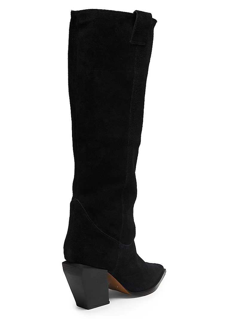 85MM Point-Toe Suede Boots