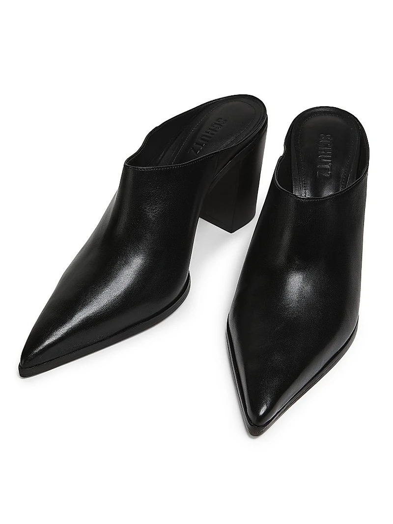 Mikki 85MM Leather Mule Pumps